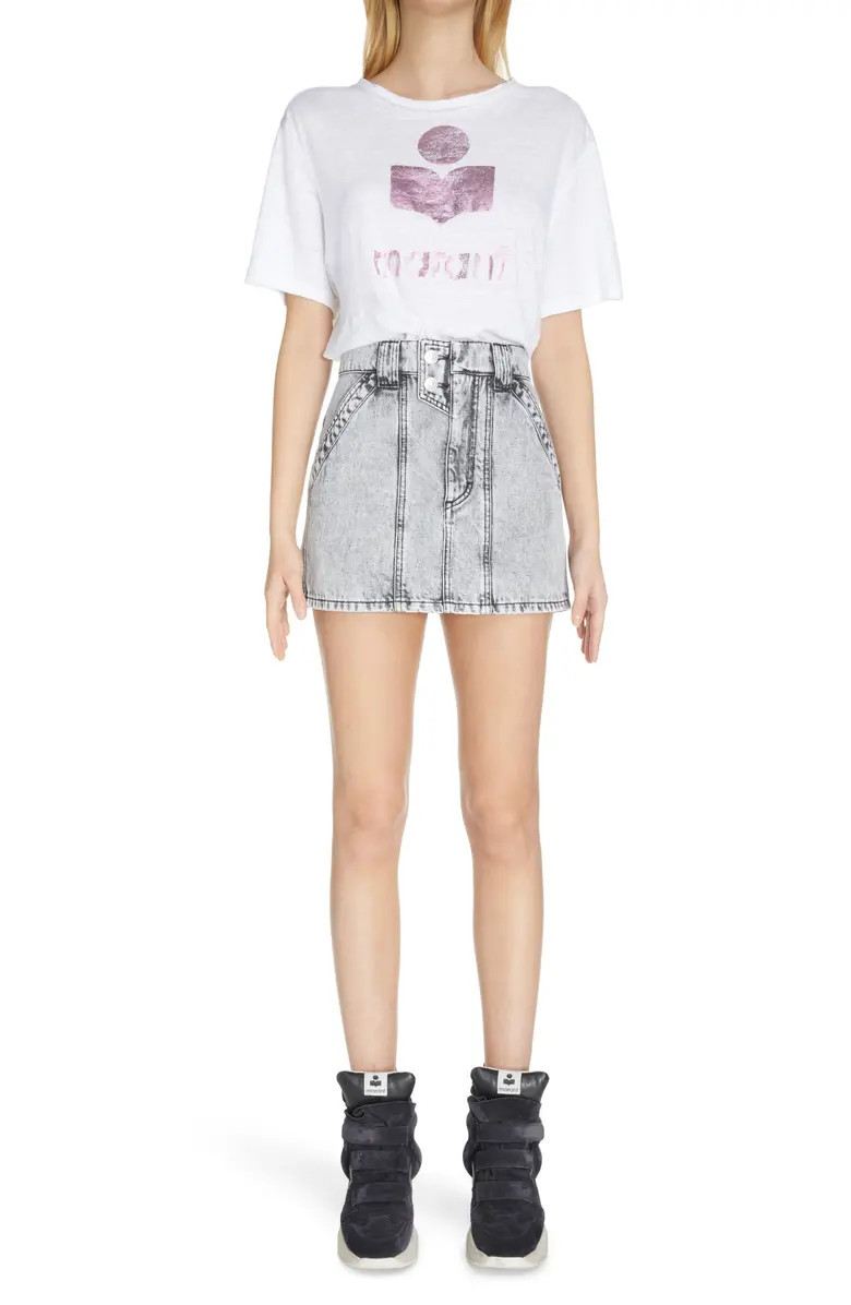 Isabel Marant Étoile Zewel Linen Logo Tee | Nordstrom | Nordstrom