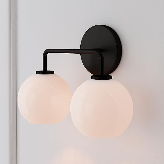Sculptural 2-Light Globe Sconce - Milk | West Elm (US)