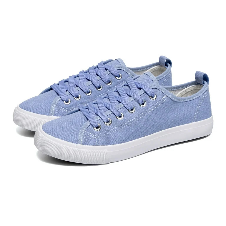The Fashion Supply Skylar Canvas Women's Sneakers - Canvas Shoes for Women Sneakers, Comfortable ... | Walmart (US)