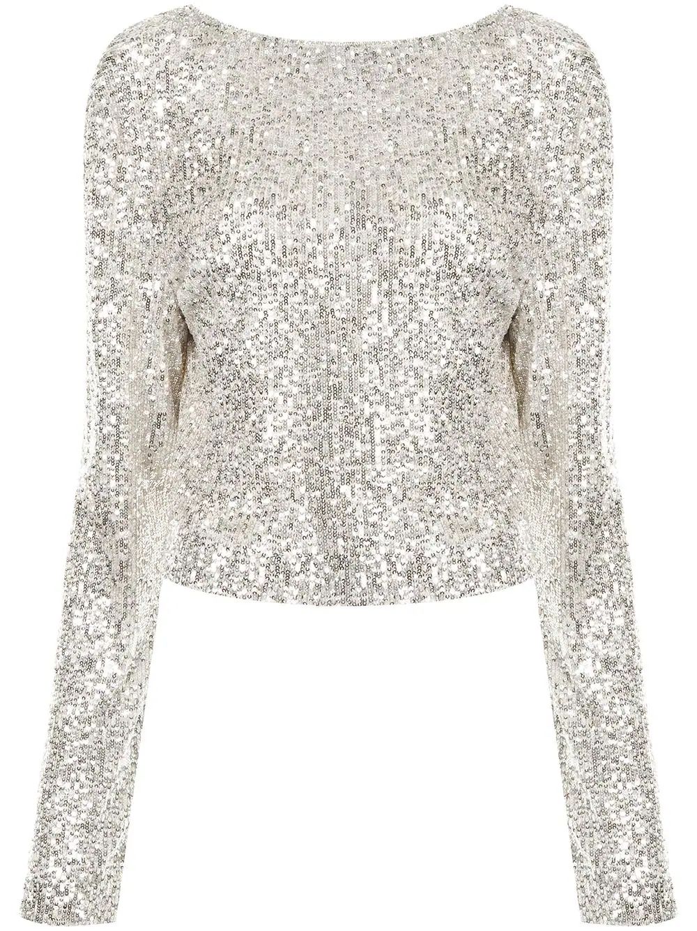 long-sleeve sequin top | Farfetch (US)