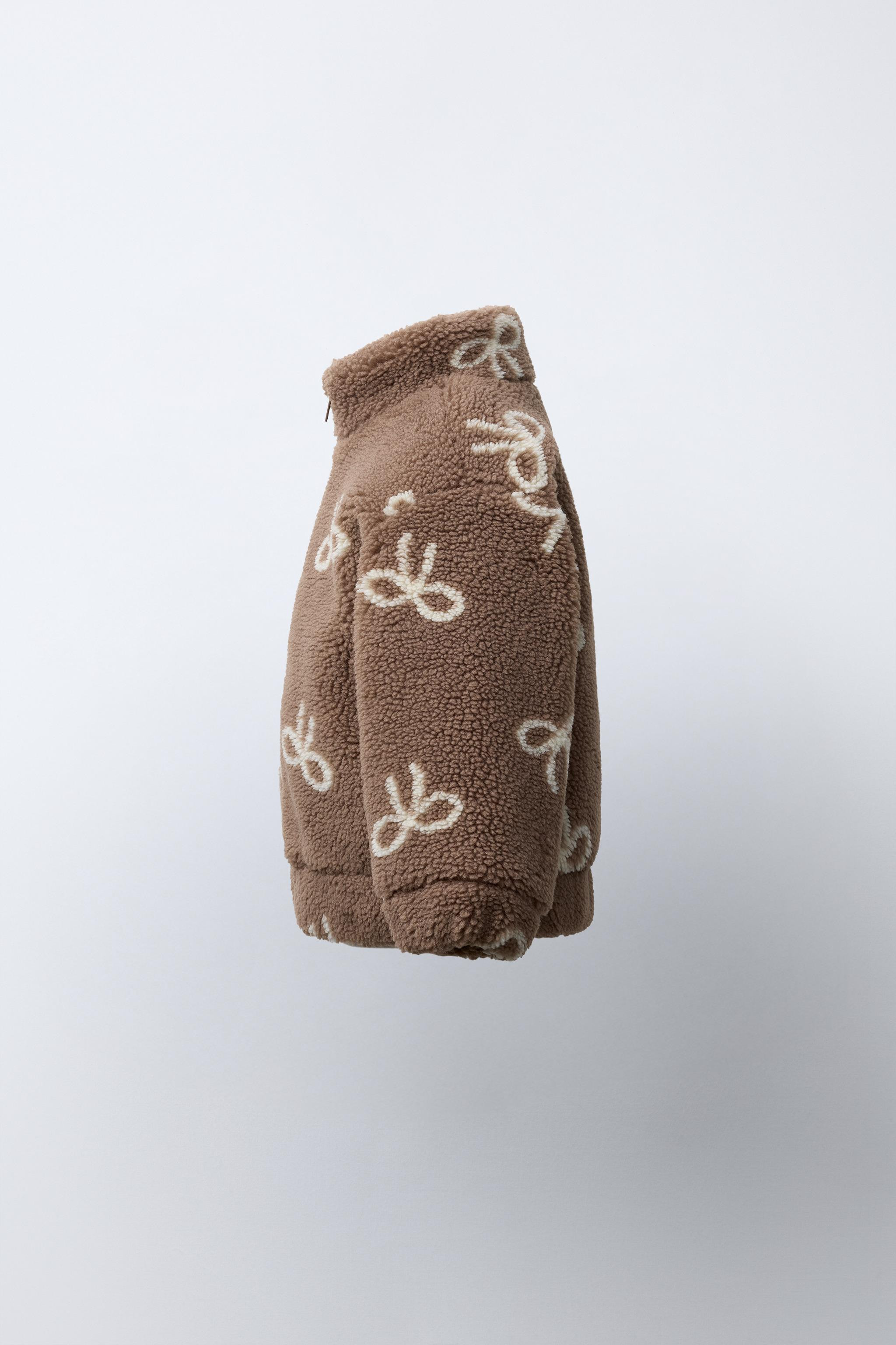 FAUX SHEARLING JACKET WITH BOWS | Zara UK