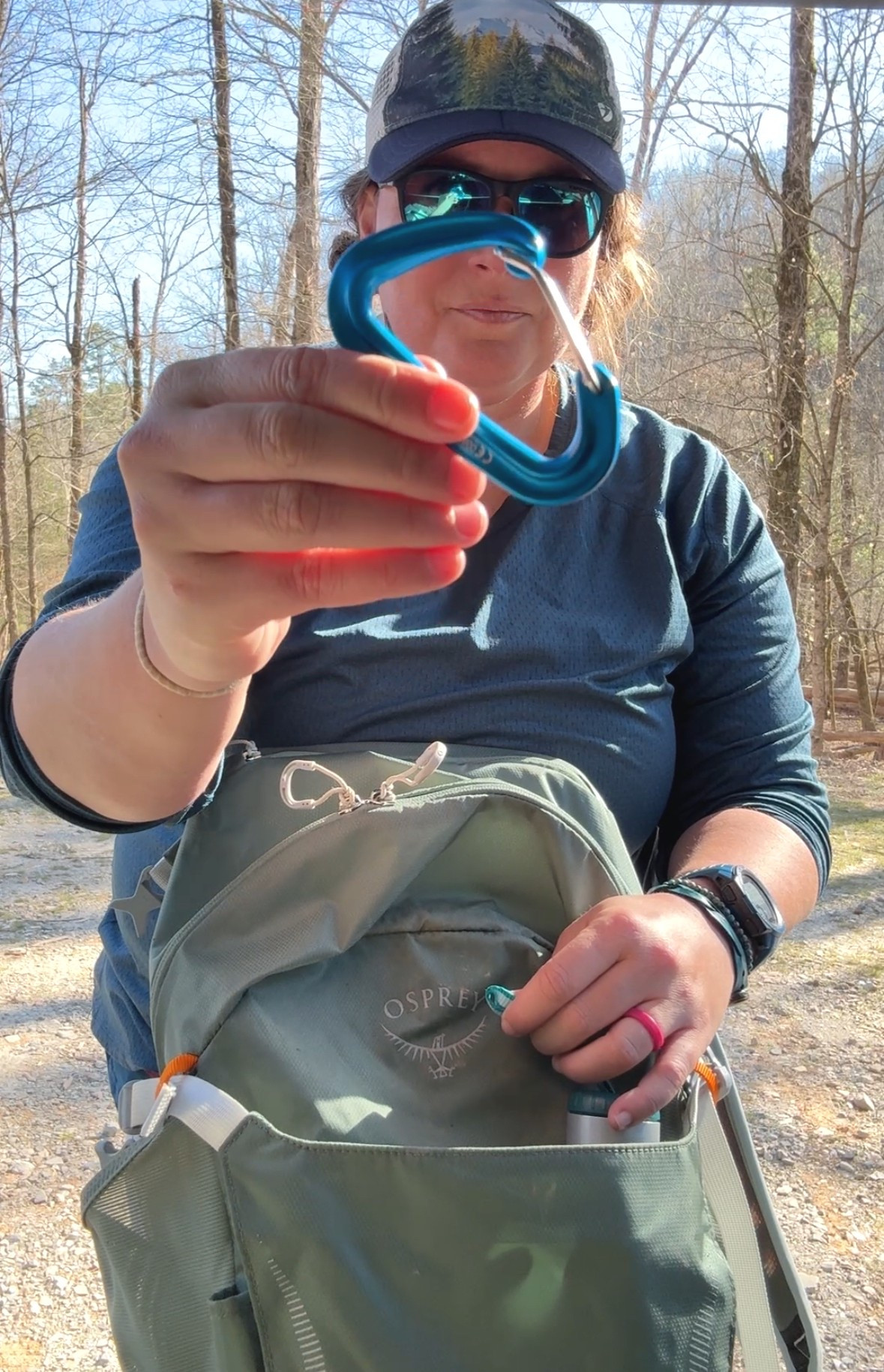 This is one of my TOP FIVE gear recommendations! These carabiners are good for everything. Every type of adventure and versatile for every thing. On this trip I used them to clip my shoes to my pack so they didn’t risk falling out during a river crossing on a hike. They’re the BEST! 