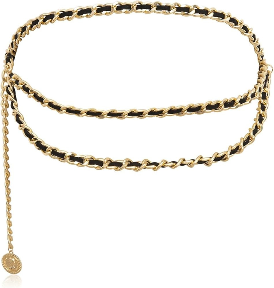 Waist Chain, Pendant Avatar Waist Beads Chain for Women, Silver/Gold Adjustable Waist Necklaces | Amazon (US)