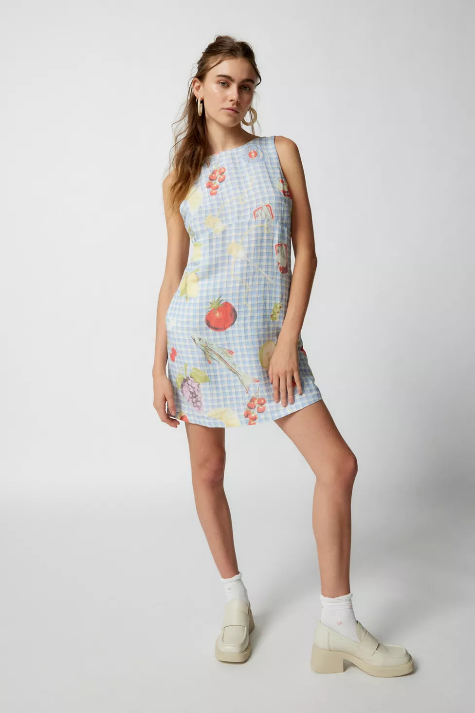UO Charlotte Linen Printed Shift Dress | Urban Outfitters (US and RoW)