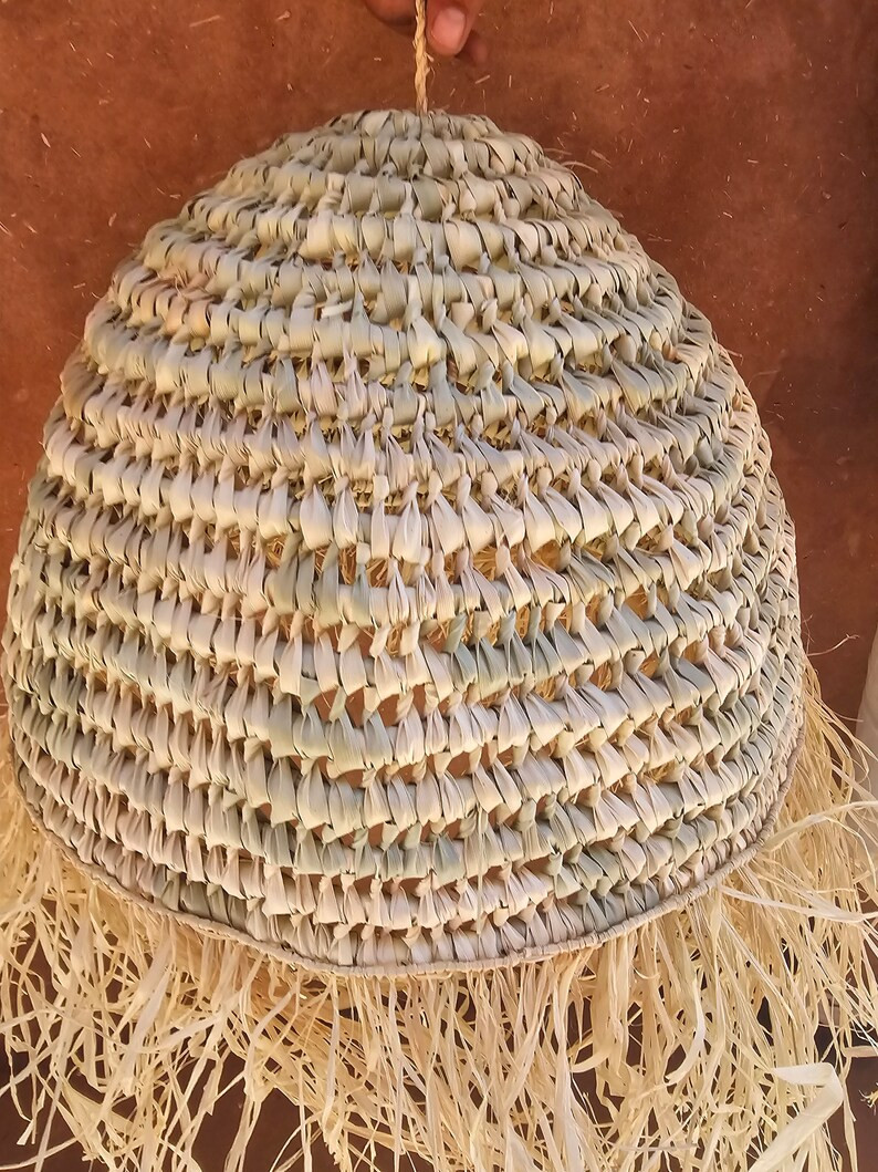 Straw Ball Pendant Light With Raffia Fringes , Moroccan Straw Lampshade - Etsy | Etsy (US)
