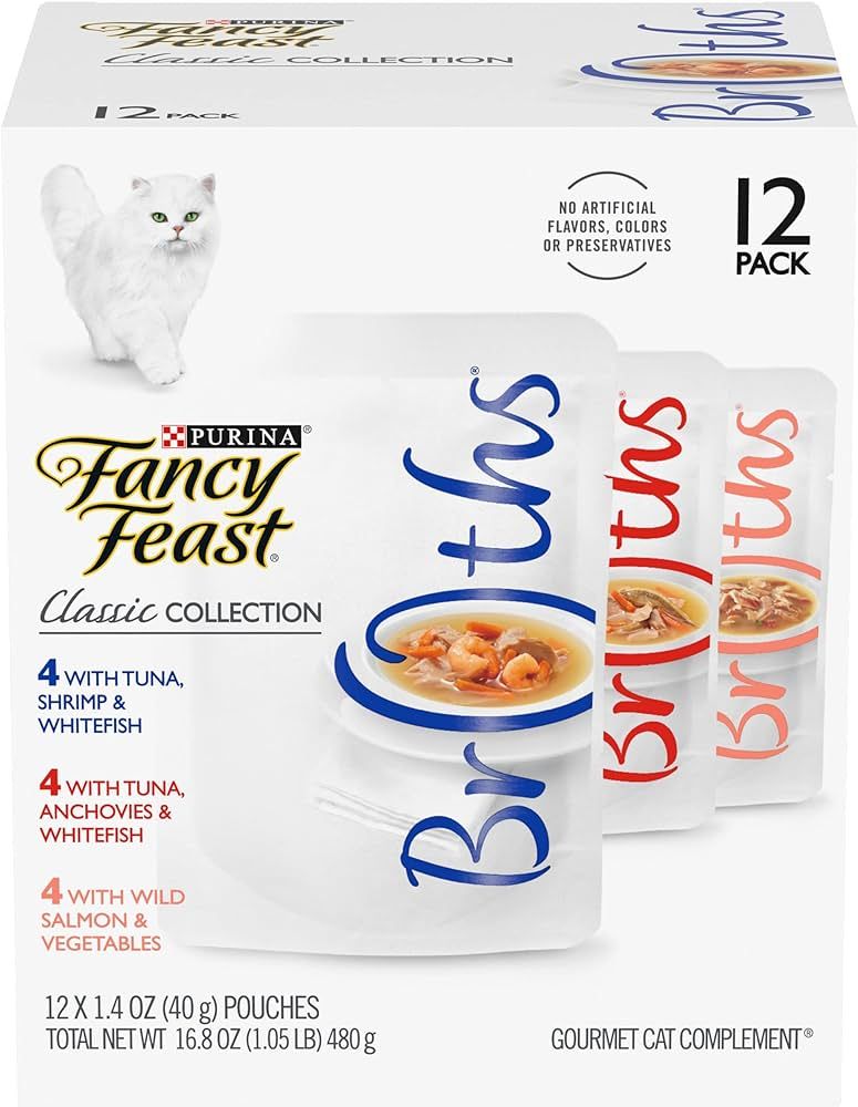 Purina Fancy Feast Lickable Wet Cat Food Broth Complement Classics Collection Variety Pack - (12)... | Amazon (US)