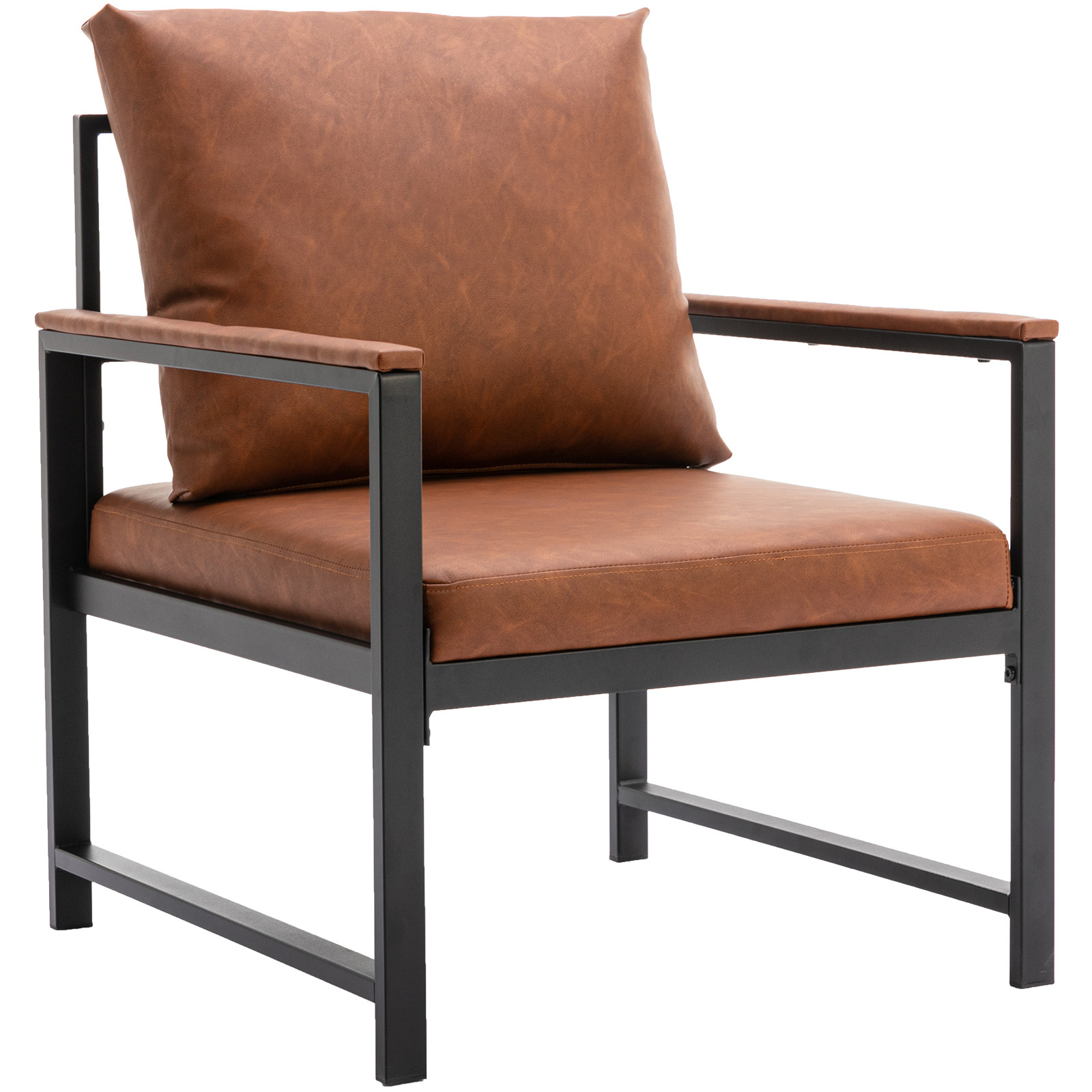 28 inch Widened Size PU Leather Accent Chair For Living Room Waiting Room, Mid Century Modern Acc... | Walmart (US)