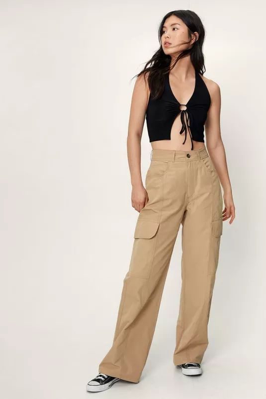 Pocket Detail High Waisted Cargo Pants | Nasty Gal (US)