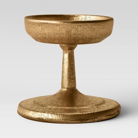 3.5" x 4" Brass Pillar Candle Holder Gold - Threshold™ | Target
