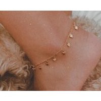 Heart throb gold plated anklet /16K gold plated / heart drop dainty chain / gold anklet / gifts for  | Etsy (US)