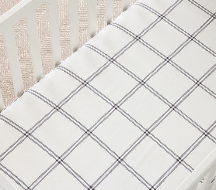 Chris Loves Julia Windowpane Organic Crib Fitted Sheet | Pottery Barn Kids