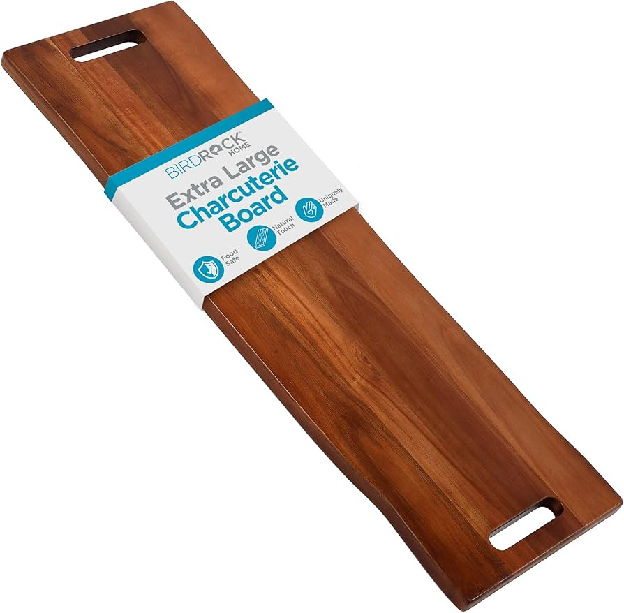 BIRDROCK HOME 36" Acacia Wooden Cheese Serving Board with Handles - Extra Long - Party Charcuteri... | Amazon (US)