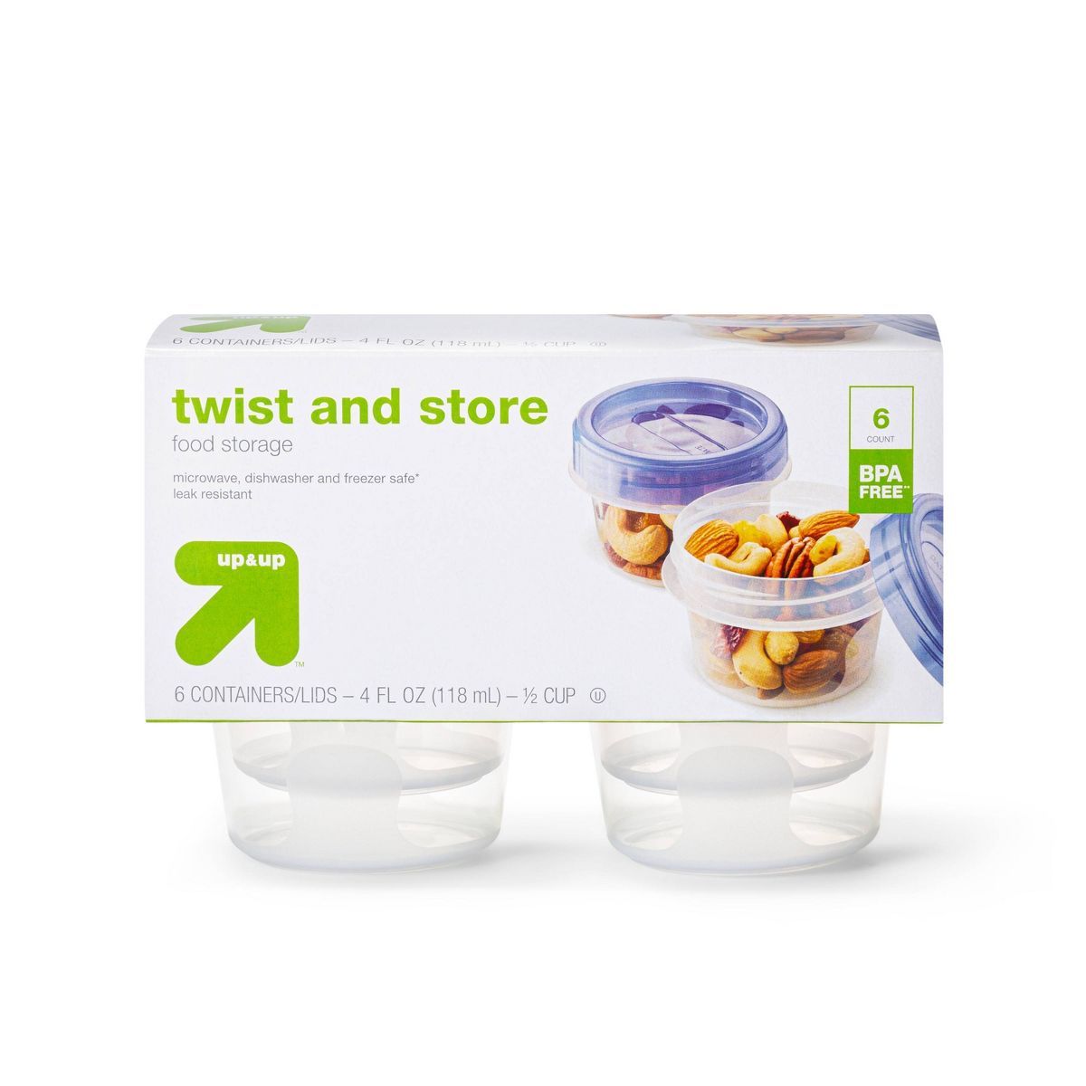 Twist and Store Round Food Storage Container - 6ct/4 fl oz - up & up™ | Target