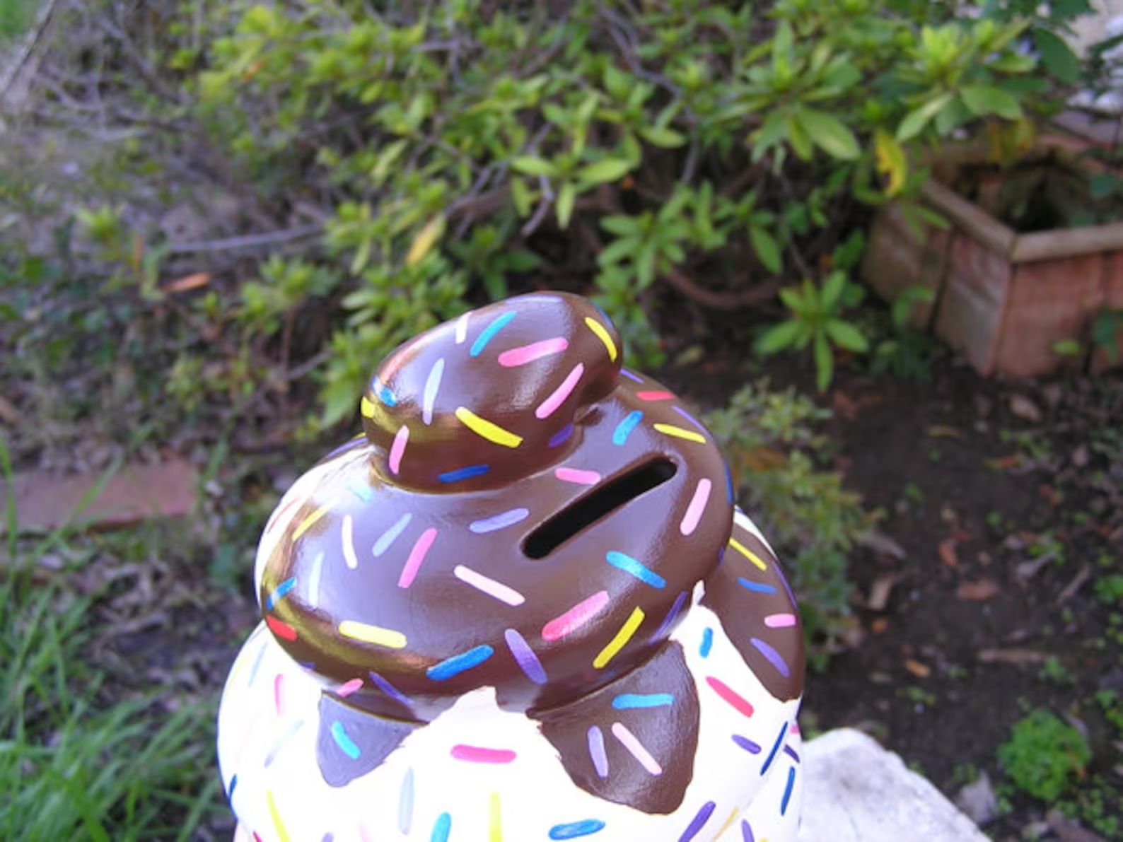 Swirled Rainbow Sprinkles Chocolate Marshmallow Sundae Ice Cream Bank | Etsy (US)