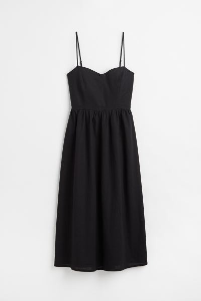 Kleid aus Leinenmix - Schwarz - Ladies | H&M AT | H&M (DE, AT, CH, NL, FI)