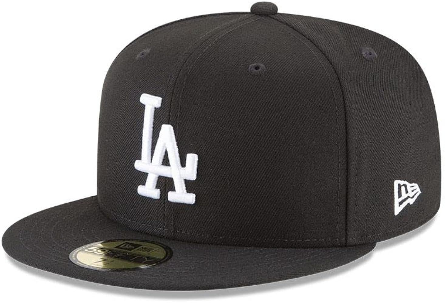 Los Angeles Dodgers 59Fifty Fitted Hat, Adult, Black/White | Amazon (US)