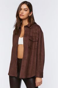 Faux Suede Dolphin-Hem Shacket | Forever 21 (US)