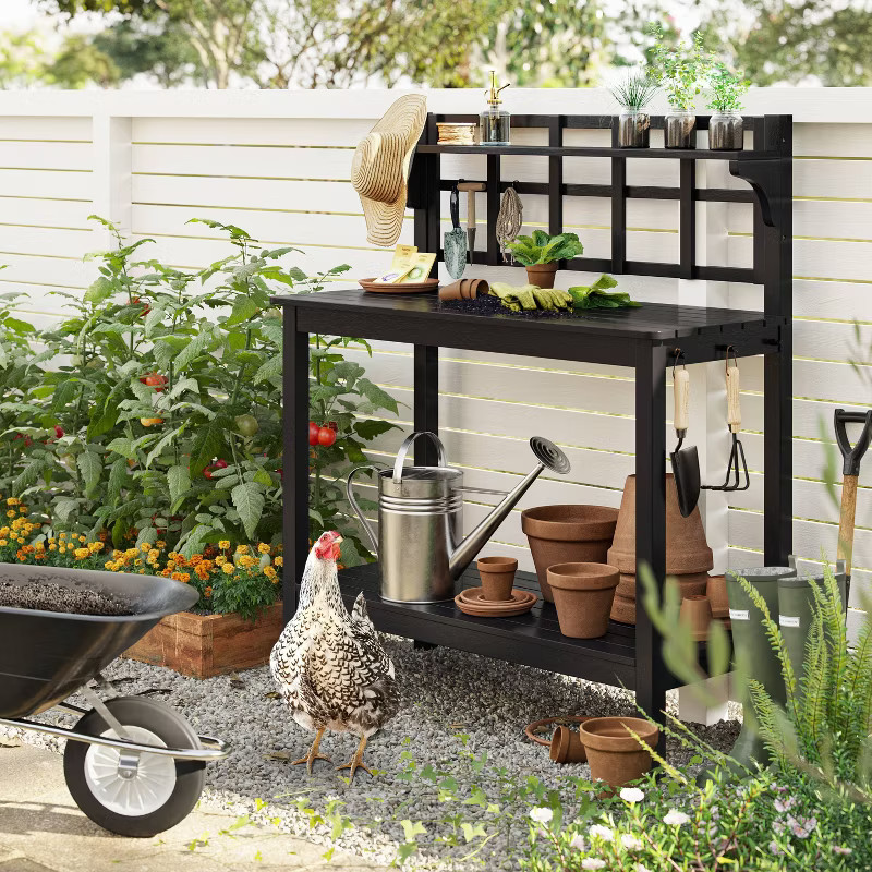 Blackened Wood Patio Potting Bench - Smith & Hawken™ | Target