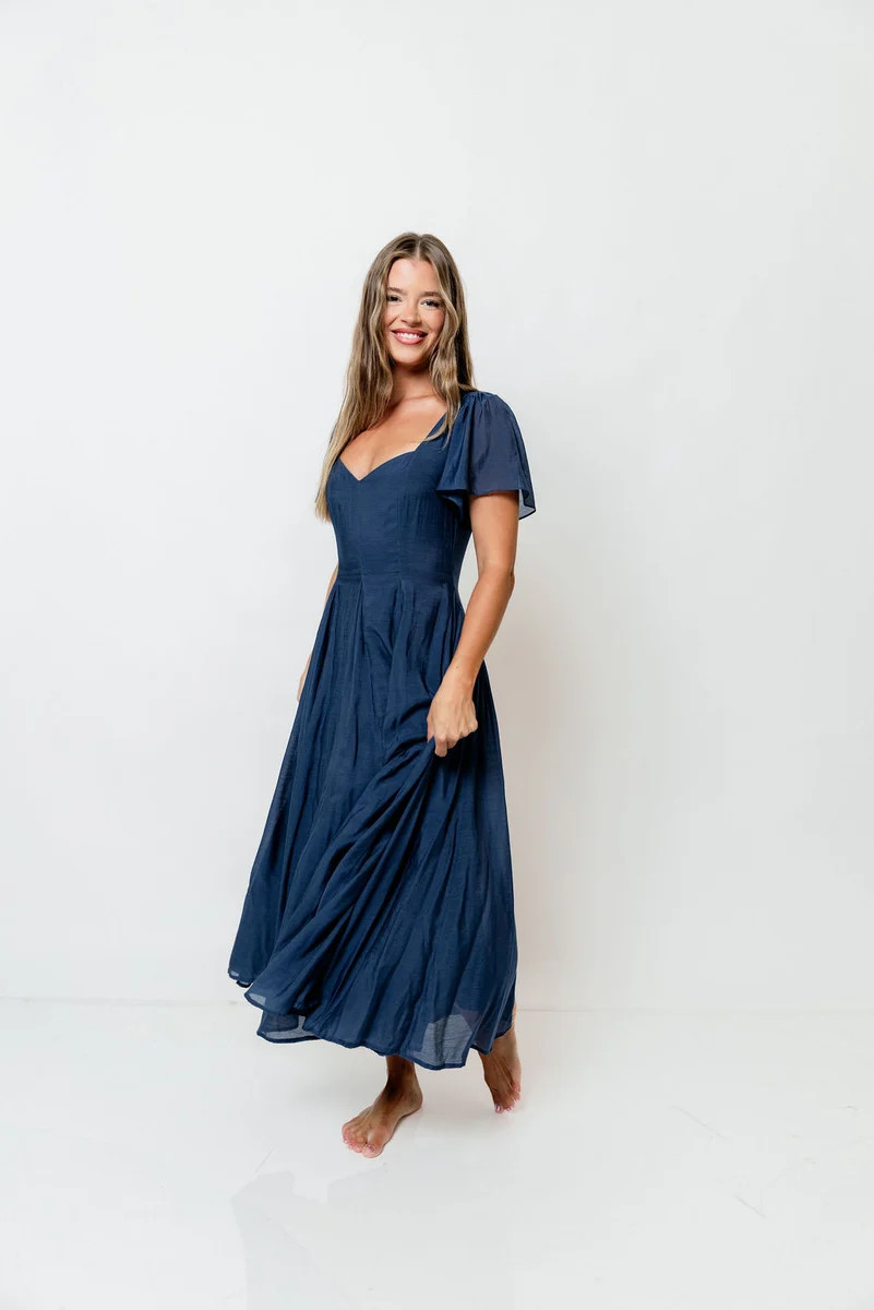 Meret Maxi Dress in Navy *7/14 PRE-ORDER* | Worth Collective