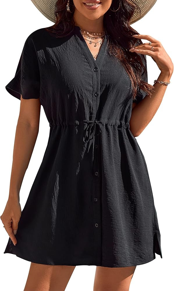 Blooming Jelly Women's Swimsuit Cover Ups Button Down Bathing Suit Coverups Bikini Beach Dress fo... | Amazon (US)