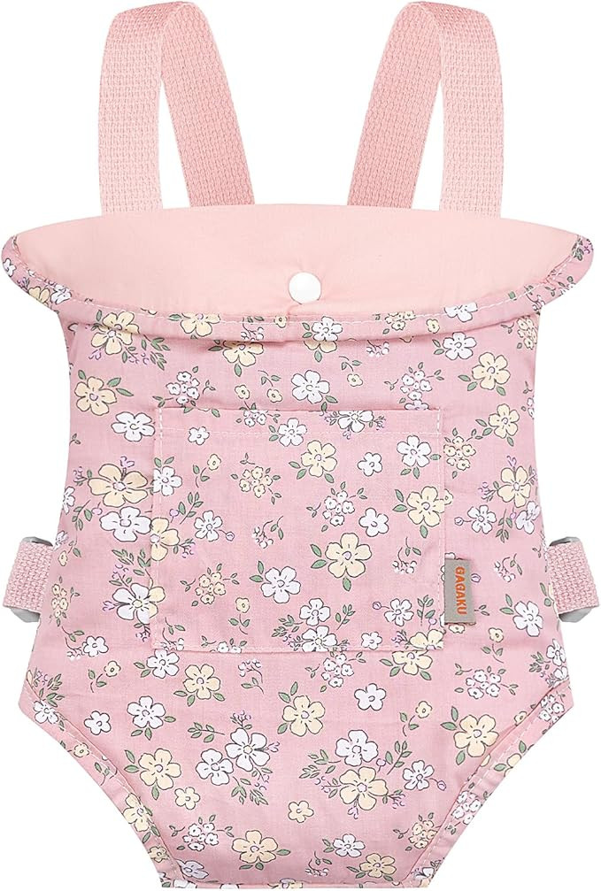 Gagaku Doll Carrier for Toddlers & Kids - Reborn Baby Doll Accessories in Pink (Pear Flowers) | Amazon (US)