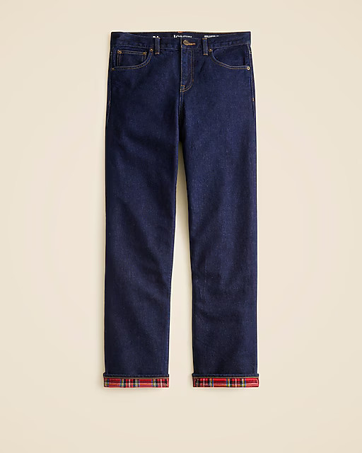 Flannel-lined relaxed straight jean in Rinse wash | J. Crew US