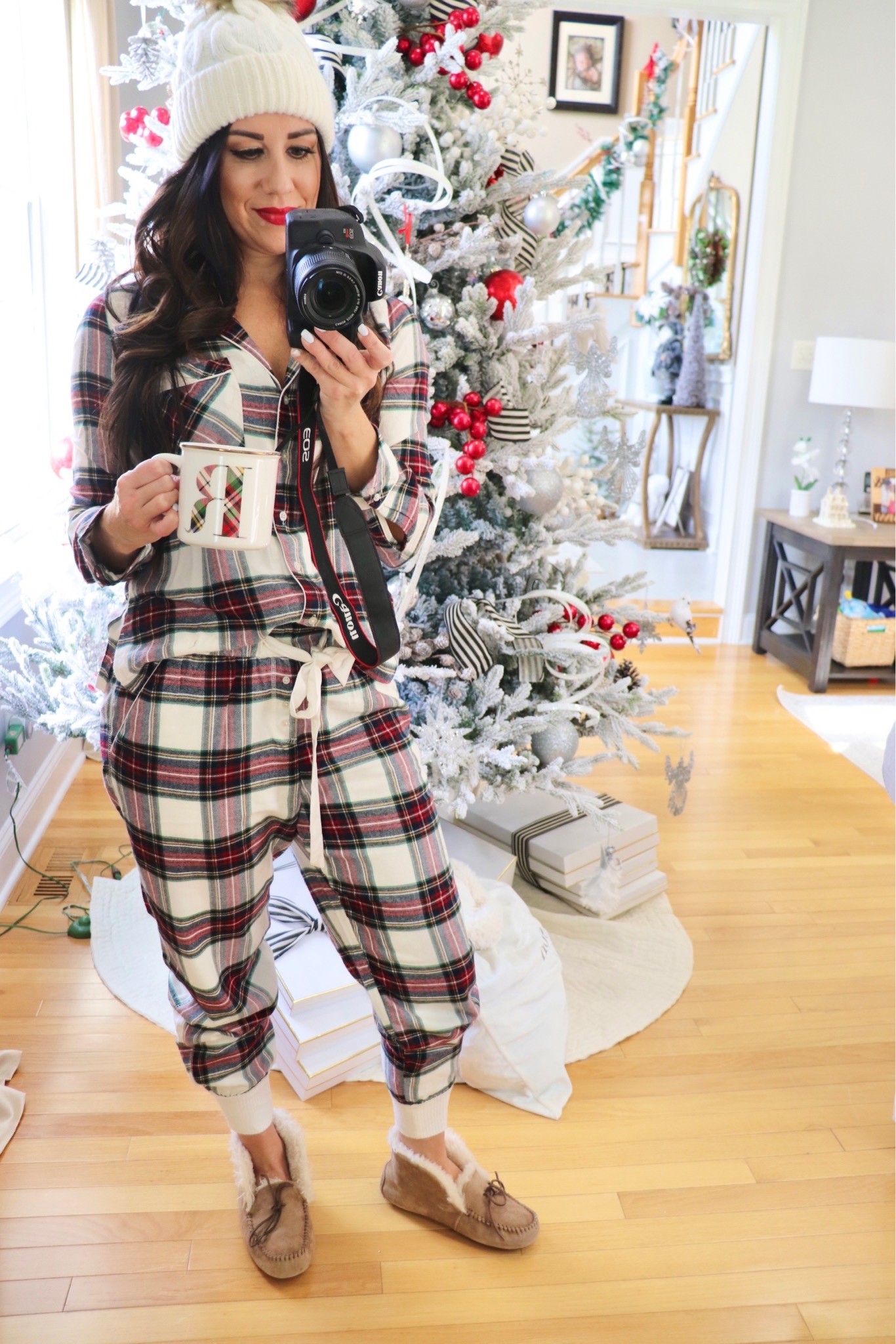 Abercrombie flannel pajamas, beanie, holiday mug, slippers 

#LTKSeasonal #LTKHoliday