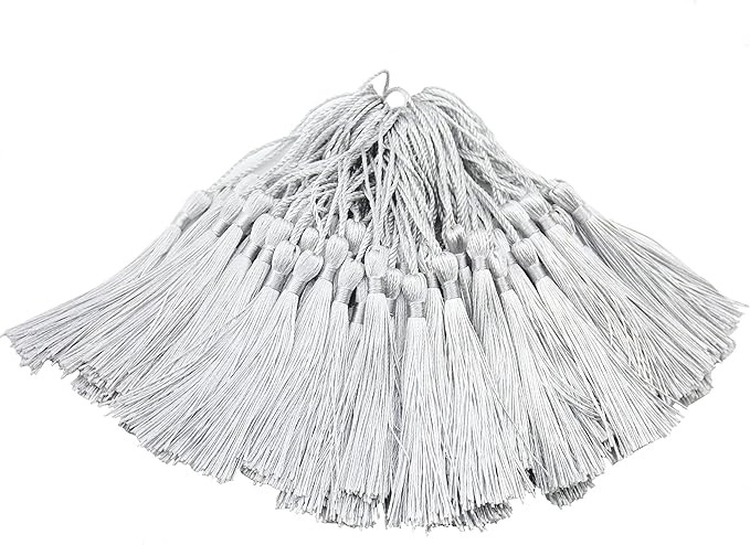 100pcs 13cm/5 Inch Silky Floss Bookmark Tassels with 2-Inch Cord Loop and Small Chinese Knot for ... | Amazon (US)