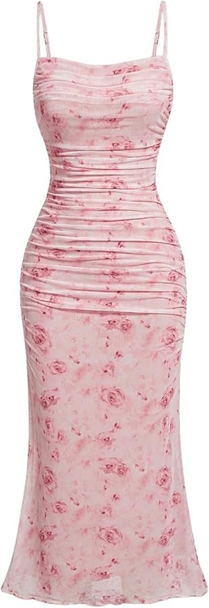 GORGLITTER Women's Floral Spring Summer Wedding Guest Dress Bridal Shower Cocktail Tea Party Beac... | Amazon (US)
