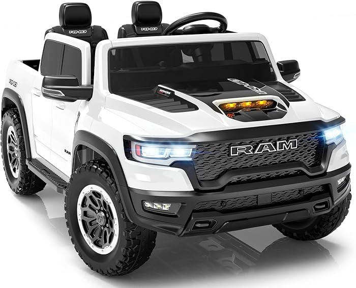 First Ride On 2 Seater Electric Car for Kids, Licensed RAM 1500 RHO 24V Ride on Truck w/Remote Co... | Amazon (US)