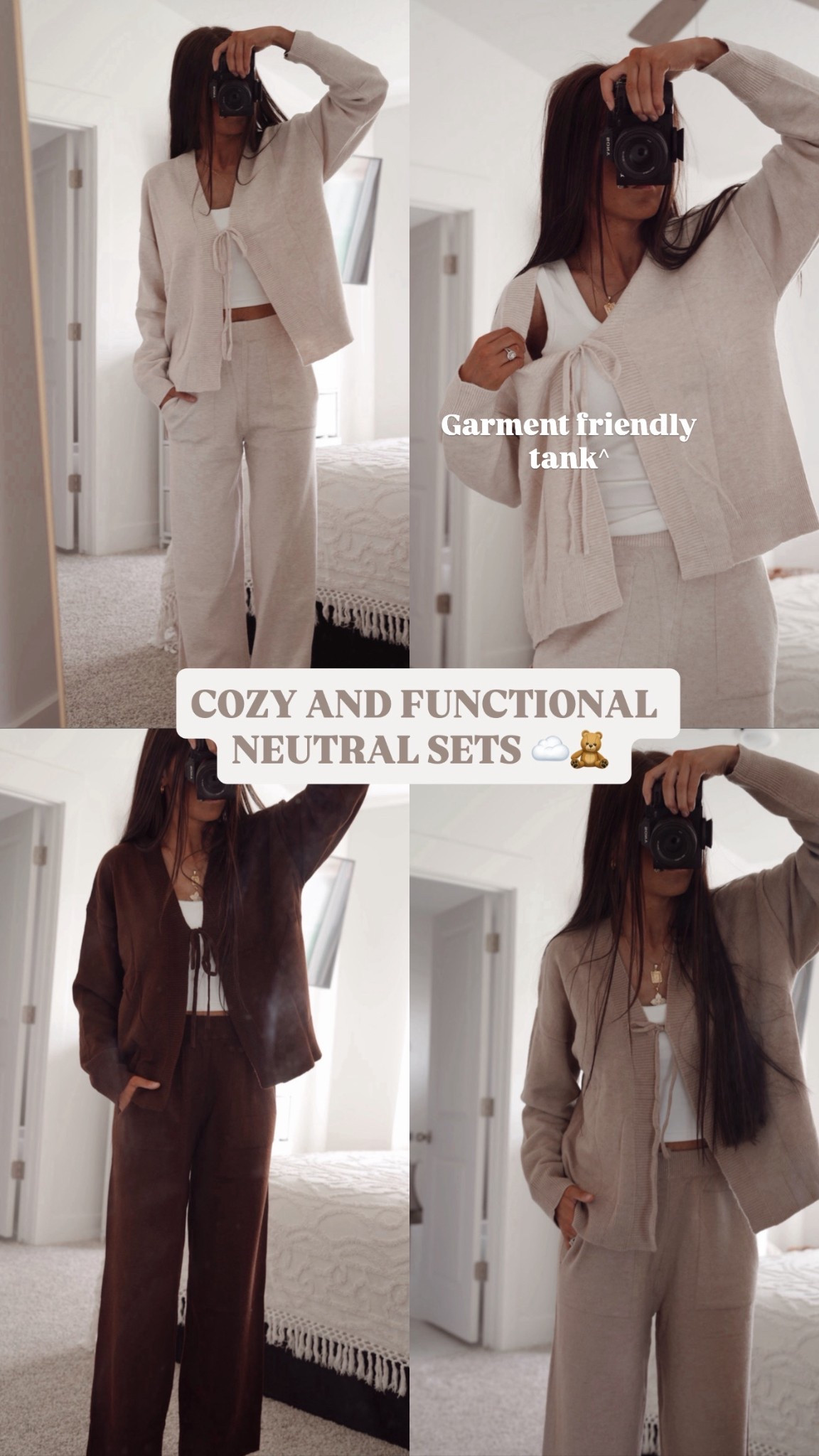 Free people look alike of the ‘Solar Cardigan & Pants Set’ that’s $128 with the EXACT same details Wearing smalls in everything!☁️