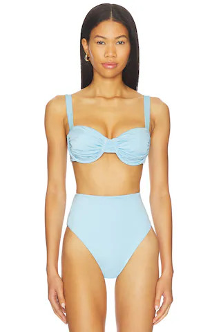 Cleobella Beckett Bikini Top in Serenity Shimmer from Revolve.com | Revolve Clothing (Global)