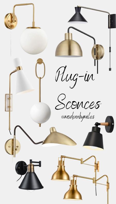 Plug-in sconces are great to elevate your bedside space if you aren’t currently building or able to hard-wire. Check out some very affordable picks!

Brass sconce, farmhouse sconce, modern sconce, black sconce 

#LTKhome #LTKunder100 #LTKsalealert