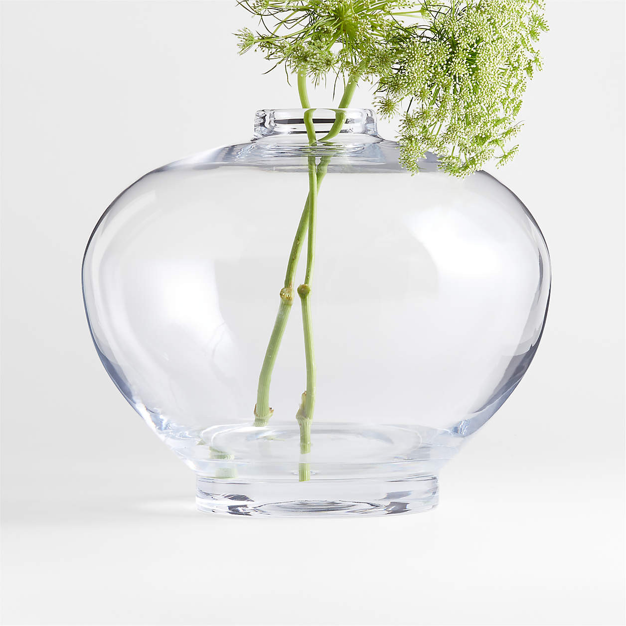 Ophelia Clear Hand Blown Glass Round Vase 10" + Reviews | Crate & Barrel | Crate & Barrel