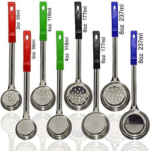 Portion Control Serving Spoons, Serving Utensils, Set of 8, Measuring Serving Utensils for Restaurants, Weight Loss, Gastric Sleeve, Bariatric Surgery Must Haves, 4 Solid & 4 Perforated Scoops | Amazon (US)
