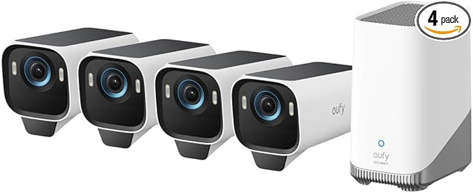 eufy Security eufyCam S3 Pro 4-Cam Kit, Solar Camera Outdoor Wireless, MaxColor Night Vision, 4K ... | Amazon (US)
