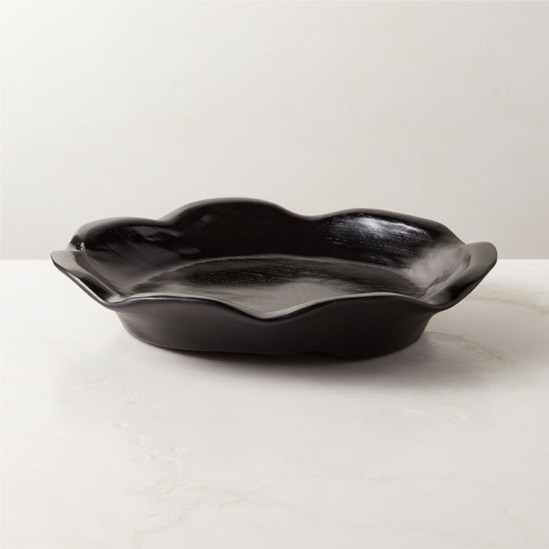 Valara Lacquered Black Teak Wood Decorative Bowl + Reviews | CB2 | CB2