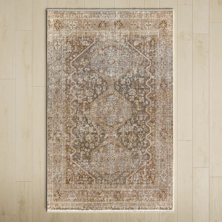 Birch Lane™ Clemente Oriental Machine Woven Polypropylene Area Rug in Tan/Taupe | Birch Lane | Wayfair North America