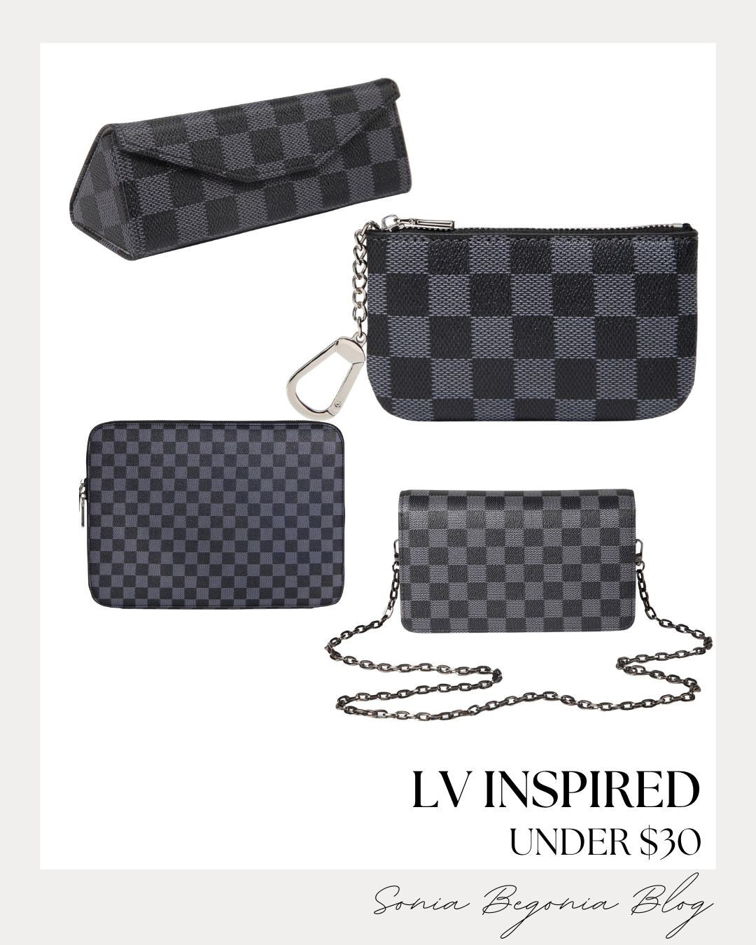 LV INSPIRED: Slate Grey Checkered Prints, Classic Neutrals, & Everyday Luxury! ✨

Embrace the timeless designer-inspired trend with these perfectly balanced accessory essentials—all under $30! 🖤

We are obsessed with the statement patterns: from the sleek, structured checkered crossbody bag with a delicate chain strap to the matching protective laptop sleeve and triangular eyeglass case. Balance the bold, dark checkered print with a versatile key-chain pouch for your on-the-go essentials. Finish the look with your favorite neutral wardrobe staples for a touch of elevated, high-fashion glam without the luxury price tag!

#LVInspired
#CheckeredPrint
#BudgetStyle
#AffordableLuxury
#EverydayAccessories
#AmazonFinds
#HandbagStyle
#LaptopSleeve
#NeutralAesthetic
#DesignerDupe
#FeminineStyle
#EverydayChic
#LTKStyle
#LTKUnder50
#SoniaBegoniaBlog

#LTKFindsUnder50