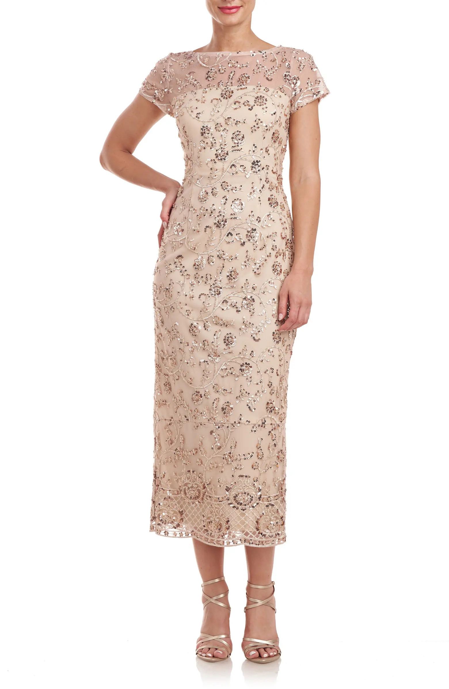 JS Collections Sequin Embroidered Cocktail Dress | Nordstrom | Nordstrom