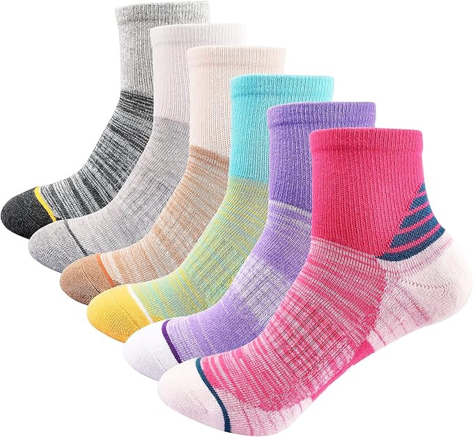 J.WMEET Women's Athletic Ankle Socks Quarter Cushioned Running Socks Hiking Performance Sport Cot... | Amazon (US)