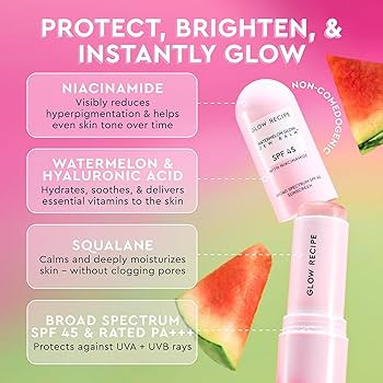 Glow Recipe Glow & Go Summer Makeup Prep Essentials Kit - Skincare Set with Full Size Korean Suns... | Amazon (US)