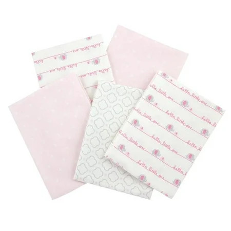 Gerber Newborn Baby Girl Flannel Receiving Blankets, 5-pack | Walmart (US)