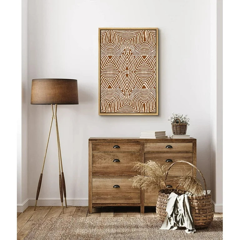 PixonSign Framed Canvas Print Wall Art Symmetrical Triangle Tribal Print Geometric Shapes Illustr... | Walmart (US)