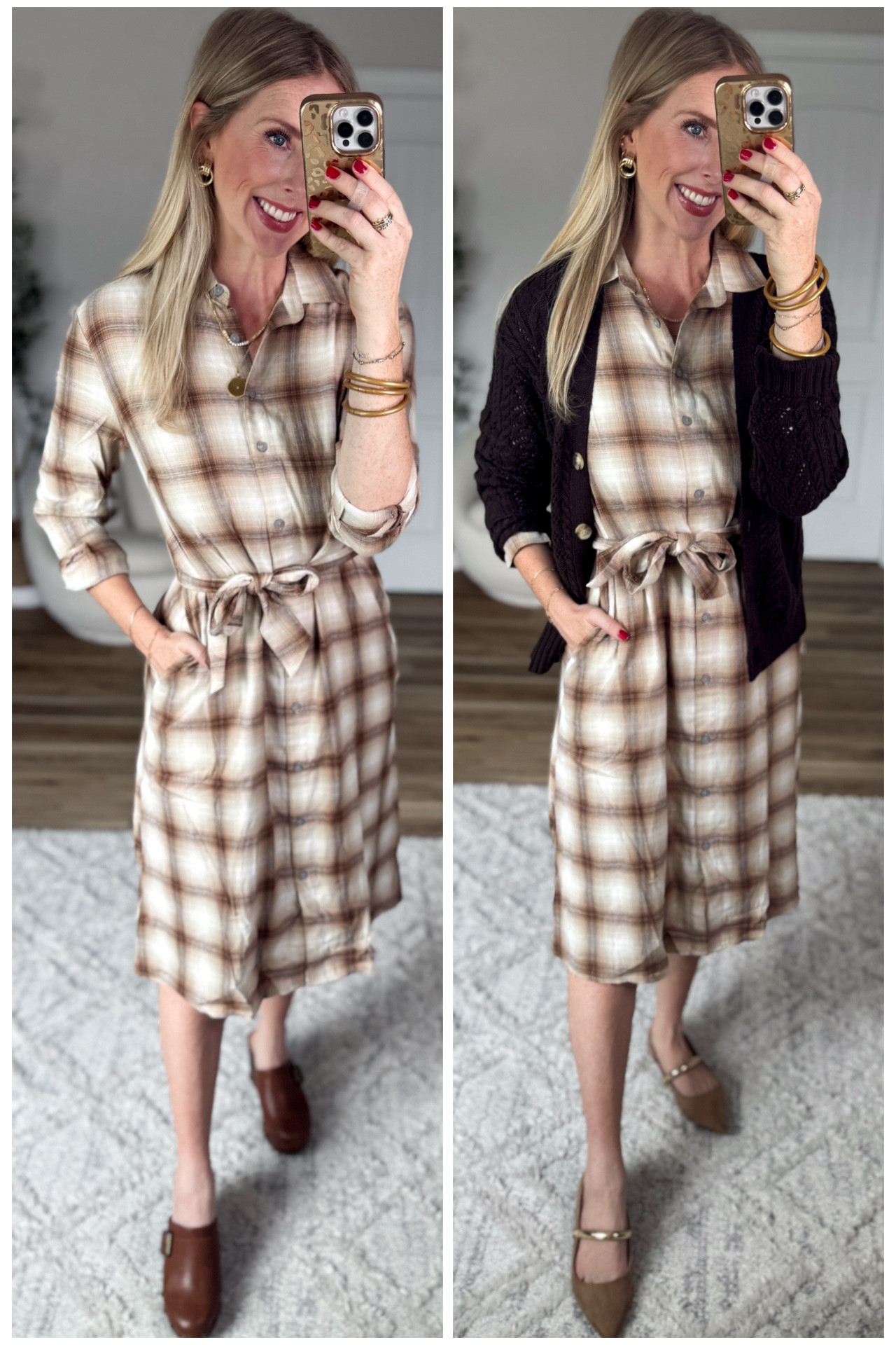 Two ways to style this time and tru plaid midi shirtdress from Walmart! 

#LTKStyleTip #LTKWorkwear #LTKFindsUnder50