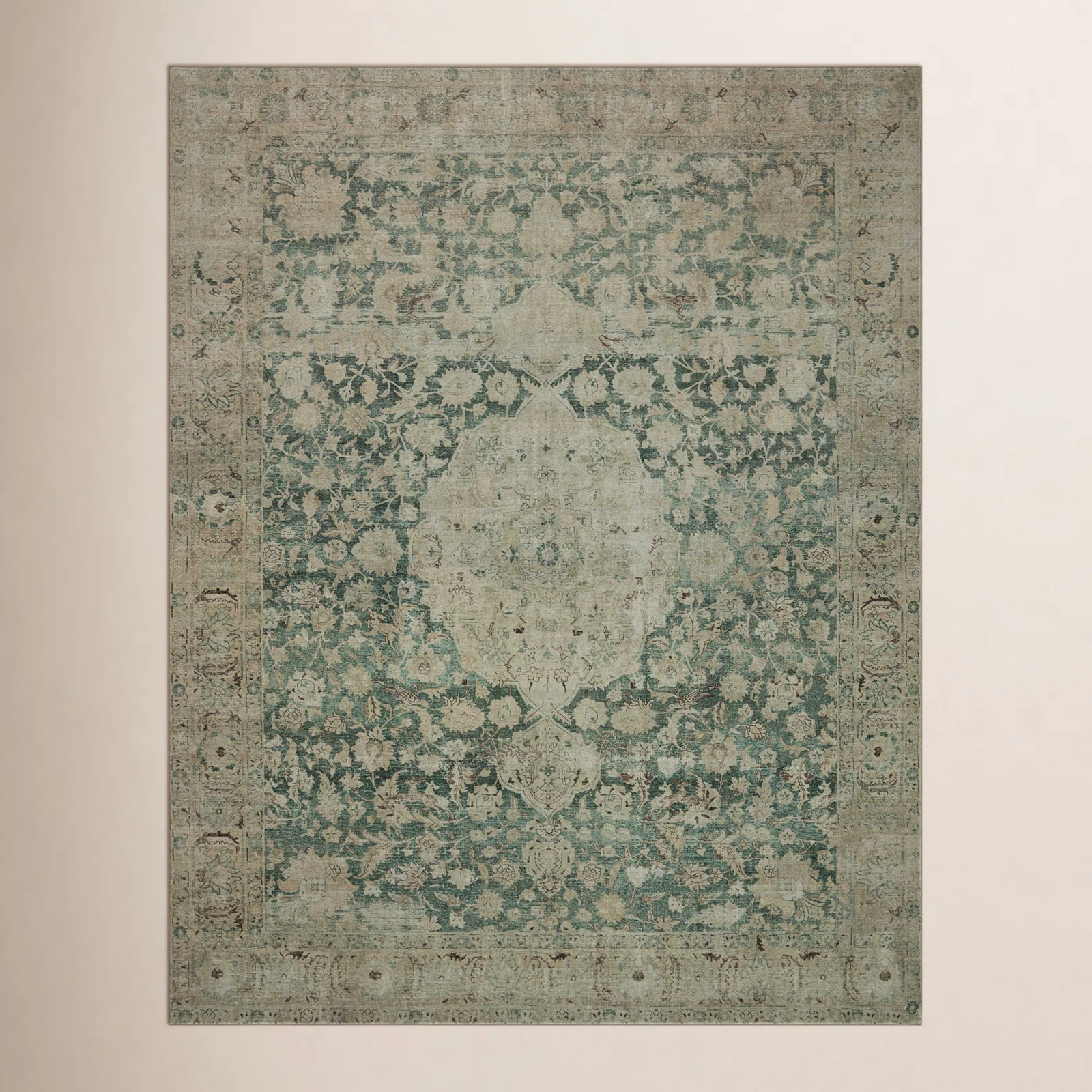 Magnolia Home By Joanna Gaines X Loloi Sinclair Machine Washable Jade / Sand Area Rug | Wayfair North America