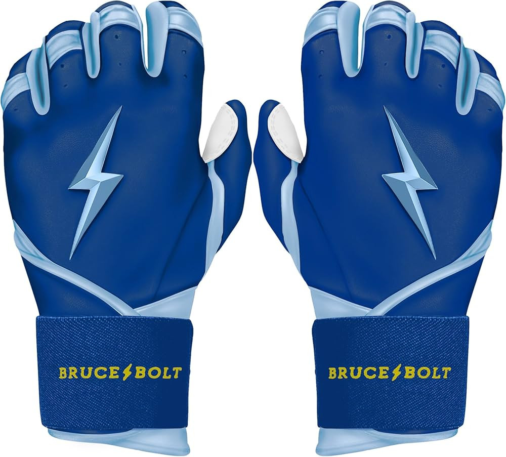 BRUCE BOLT Bear Series Long Cuff Batting Gloves - Bear Mayer Collection - Tampa/Blue Medium | Amazon (US)