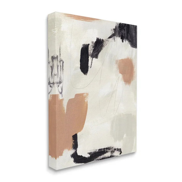 Stupell Industries Expressive Abstract Composition Neutral Beige Black Canvas Wall Art - Overstoc... | Bed Bath & Beyond