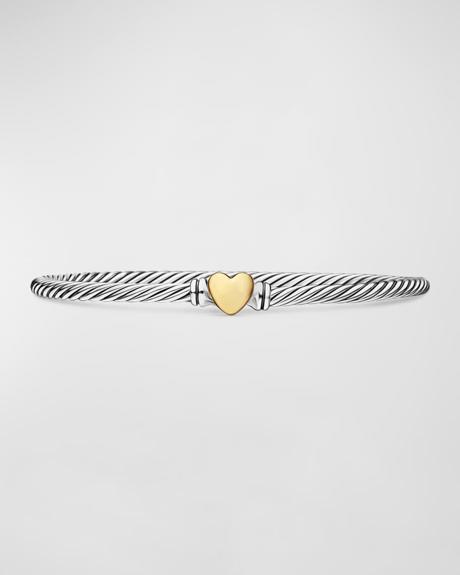 3mm Cable Heart Bracelet in Silver | Neiman Marcus