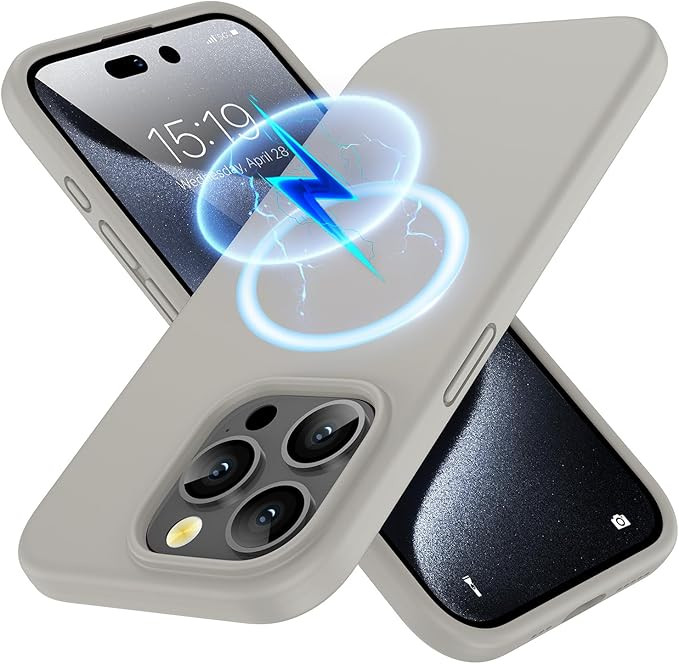 Kimguard Silicone Magnetic Case for iPhone 15 Pro Max Magsafe Case Silicone Phone Case with Micro... | Amazon (US)